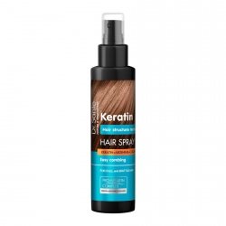 Keratynowy spray do włosów matowych i łamliwych Odbudowa struktury włosów, Dr. Sante, 150ml