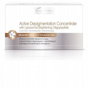 BIELENDA PROFESSIONAL Aktywny koncentrat depigmentacyjny z liposomalnym oligopeptydem rozjaśniającym 10 x 3 ml 