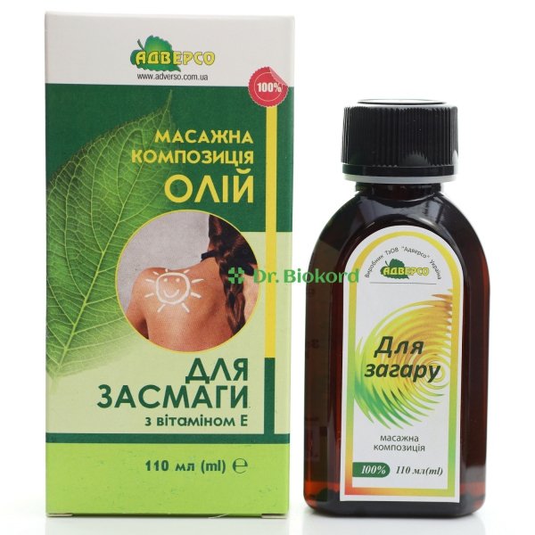 Olejek do Opalania, 100% Naturalny, Adverso, 110ml
