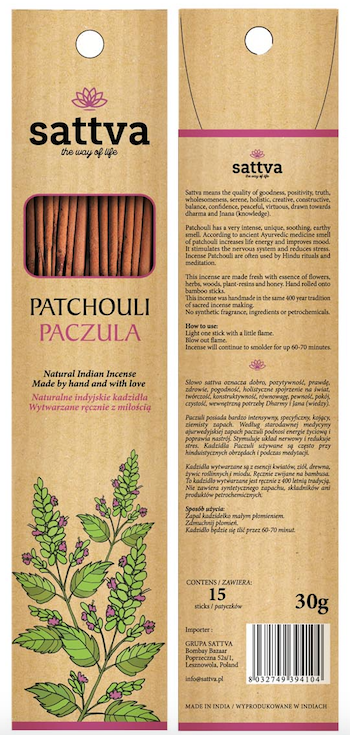 Yoga &amp; Meditation Natural Incense Sticks, Sattva, 30g