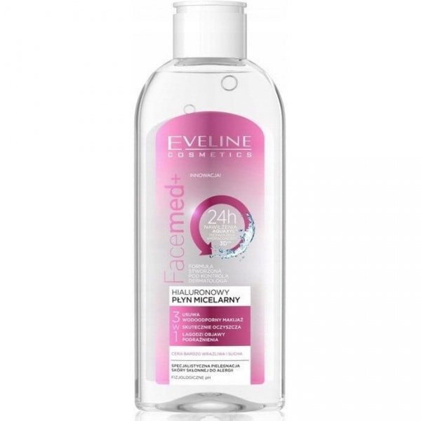 Eveline Facemed+, hialuronowy płyn micelarny 3w1, 150ml