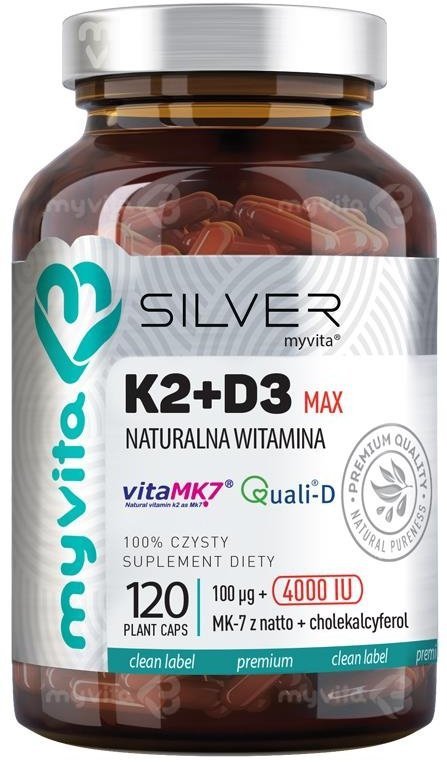 Vitamin K2 + D3 MAX 4000iu MyVita SILVER PURE