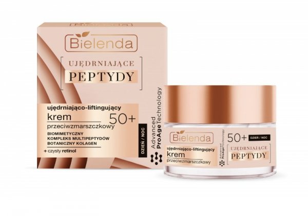 BIELENDA UJĘDRNIAJĄCE PEPTYDY 50+ Ujędniająco-Liftingujący  Krem przeciwzmarszczkowy 50ml