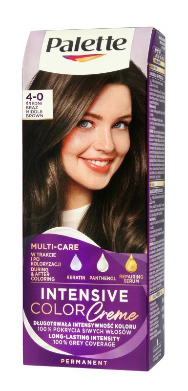 Palette Intensive Color Creme Multi Care Krem koloryzujący nr 4-0 (N3) - średni brąz  1op.