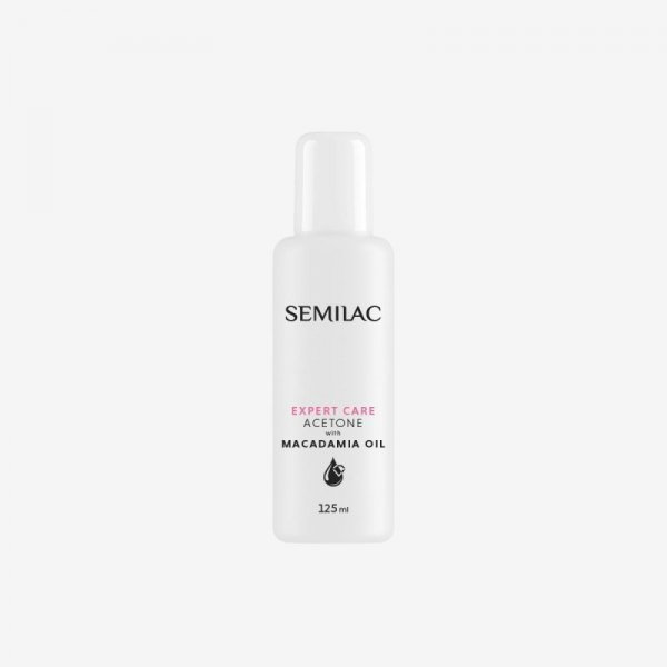 SEMILAC Acetone Expert Care Zmywacz do lakieru hybrydowego z olejkiem Makadamia 125 ml