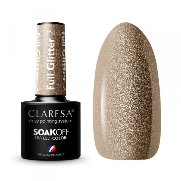 CLARESA Lakier hybrydowy Full Glitter nr 2  5g