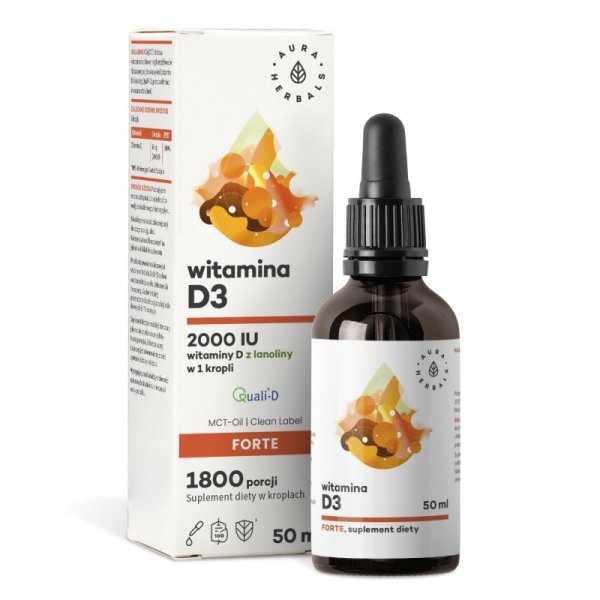 AURA HERBALS Witamina D3 Forte 2000 krople 50 ml