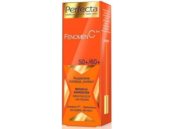 PERFECTA Fenomen C 50+/60+ Krem pod oczy i na powieki Rozjaśnienie, Likwidacja worków, Redukcja zmarszczek 15 ml