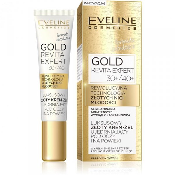 EVELINE Gold Revita Expert 30+/40+ Luksusowy złoty krem-żel ujędrniający pod oczy i na powieki 15 ml