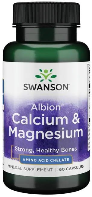 Albion Chelat Wapnia i Magnezu, Swanson, 60 kapsułek