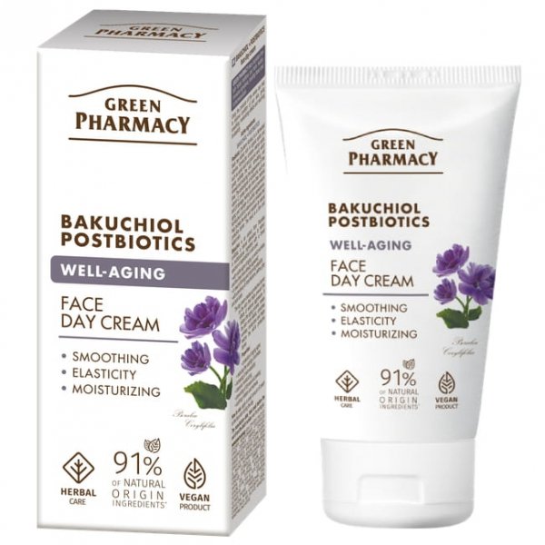 Bakuchiol i Postbiotyki Krem do twarzy na Dzień, Green Pharmacy, 50ml
