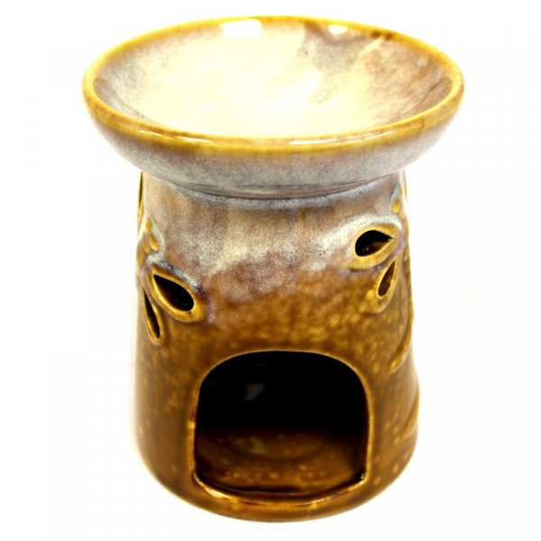 Brown Ceramic Oil Burner - Dragonfly