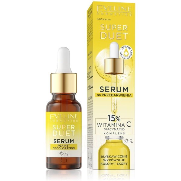 Serum do twarzy na Przebarwienia - 15% Witamina C, Niacyamid, Eveline Super Duet, 18ml