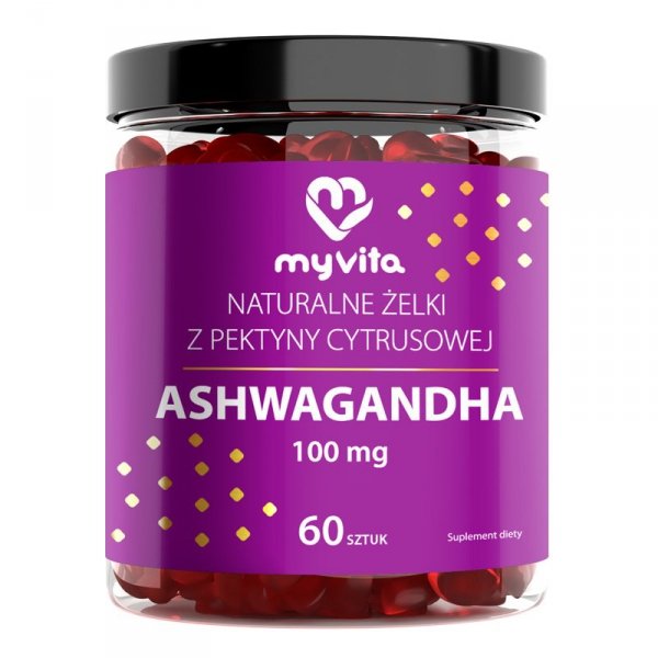Ashwagandha Naturalne Żelki, MyVita, 60 sztuk