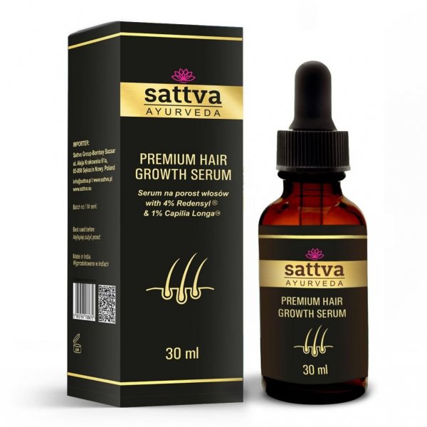 Serum na porost włosów PREMIUM HAIR GROWTH SERUM, Sattva, 30ml