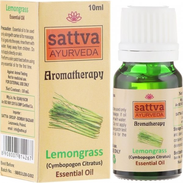 Olejek Eteryczny Trawa Cytrynowa, Sattva, 10ml