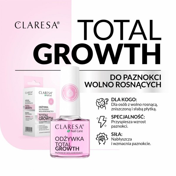 Odżywka do Paznokci Wolnorosnących TOTAL GROWTH, CLARESA