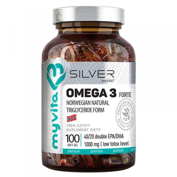 Omega 3 FORTE, SILVER PURE, MyVita, 100 kapsułek