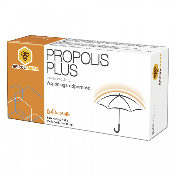 Propolis Plus Wspomaga Odporność, 64 kapsułek bez cukru