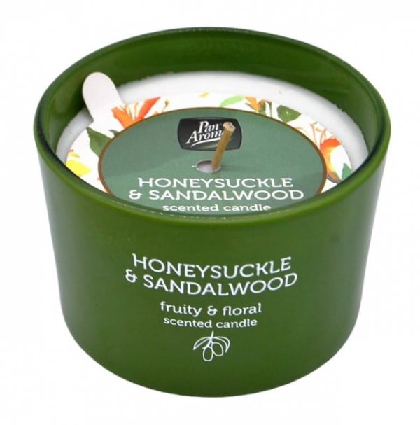Świeca zapachowa Wiciokrzew i Drzewo Sandałowe PAN AROMA, 85g