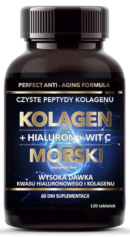 Kolagen Morski + Hialuron + Witamina C, Intenson, 120 tabletek