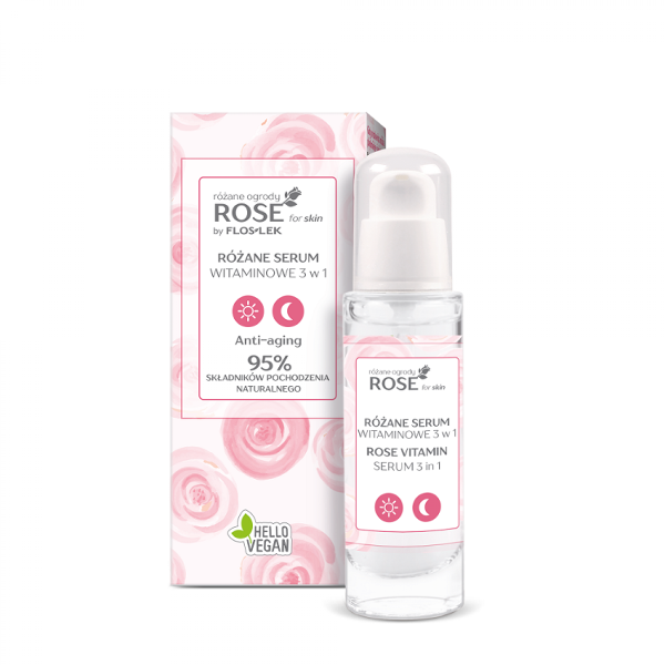Floslek ROSE FOR SKIN Różane ogrody® Różane serum witaminowe 3 w 1 30 ml