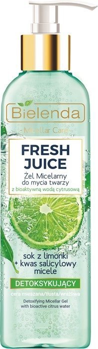 Bielenda Fresh Juice Żel micelarny detoksykujący z wodą cytrusową Limonka 190g