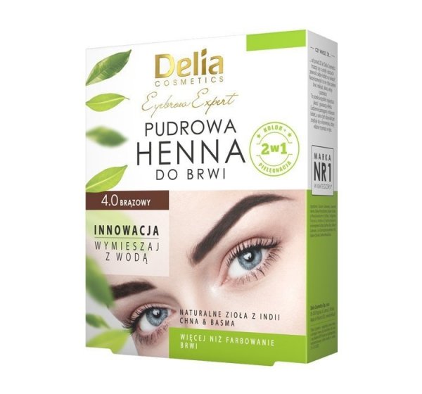 Delia Cosmetics Eyebrow Expert Pudrowa henna do brwi 4.0 brązowy 4 g