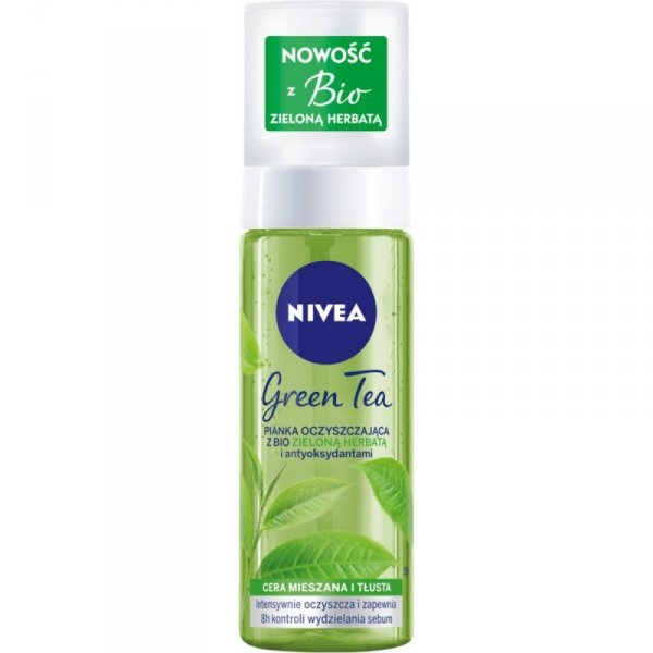 NIVEA Green Tea Pianka oczyszczająca z bio zieloną herbatą i antyoksydantami cera mieszana i tłusta 150 ml