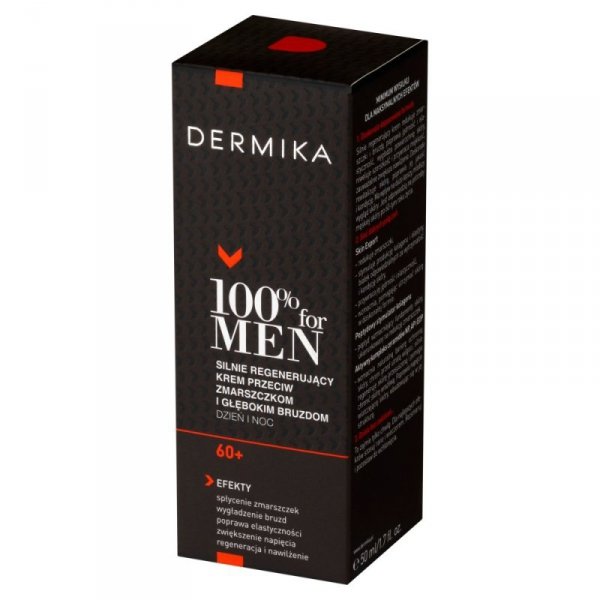 DERMIKA 100% for Men Silnie regenerujący krem przeciw zmarszczkom i głębokim bruzdom 60+ dzień/noc 50 ml