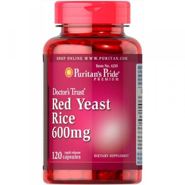 Czerwony ryż drożdżowy 600 mg, Puritan's Pride, 120 kapsułek