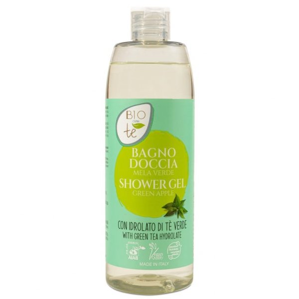 Żel pod prysznic ZIELONE JABŁKO, z ekologicznym hydrolatem z zielonej herbaty, Pierpaoli Biocontè, 400ml
