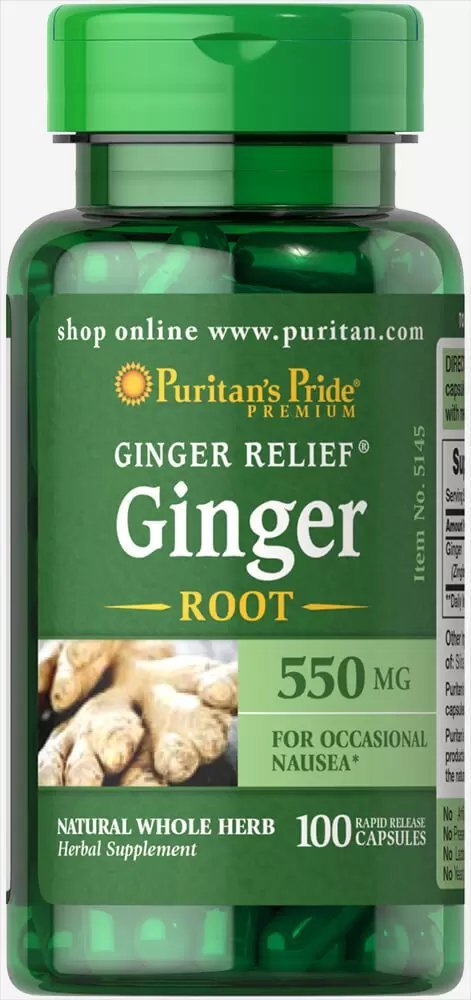 Ginger Root (Imbir) 550 mg, Puritan's Pride, 100 kapsułek