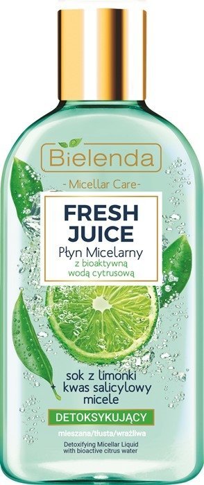 Bielenda Fresh Juice Płyn micelarny detoksykujący z wodą cytrusową Limonka 500ml