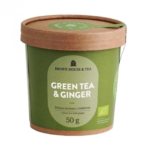 Green tea & Ginger, zielona herbata z imbirem i trawą cytrynową, Brown House & Tea