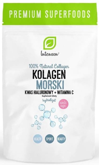 Kolagen Morski + Kwas Hialuronowy + Witamina C, Intenson, 60g