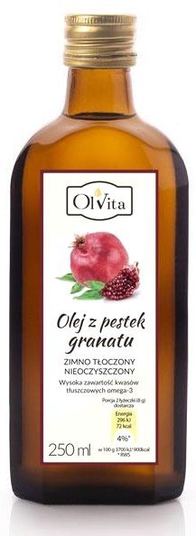 Olej z Pestek Granatu Zimnotłoczony, Nieoczyszczony, Olvita
