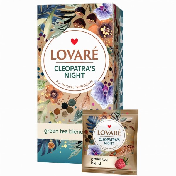Herbata zielona z dodatkami Cleopatra's night, Lovare, 24 torebki po 1,5g