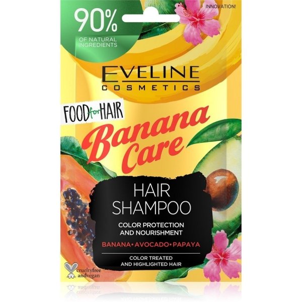 Eveline Food for Hair Banana Care Szampon do włosów farbowanych - ochrona koloru i odżywienie 20ml