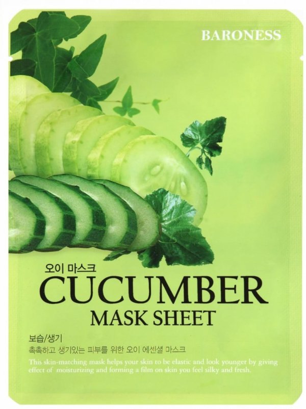 BARONESS Cucumber Mask Sheet – odświeżająca maska z ogórkiem 21g
