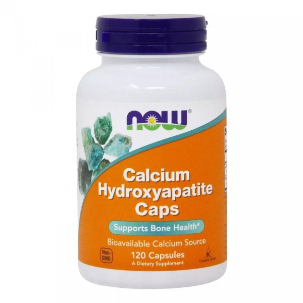 Hydroksyapatyt Wapnia, Calcium Hydroxyapatite, NOW Foods, 120 kapsułek