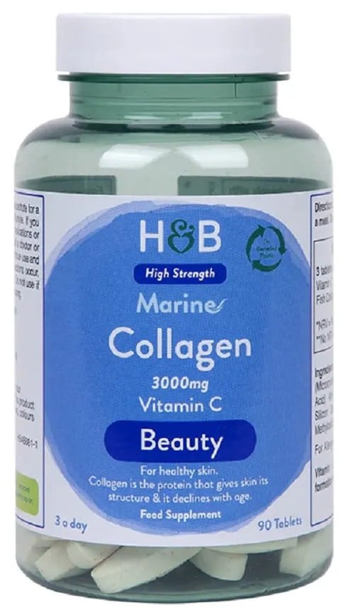 Kolagen Morski z Witamina C, Holland &amp; Barrett, 90 tabletek