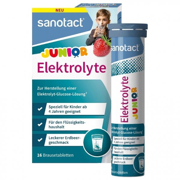 Sanotact Electrolyte Junior Elektrolity, Suplementy diety, tabletki musujące 16 szt