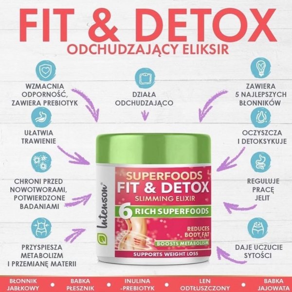 Fit &amp; Detox Эликсир для Похудения, Intenson, 135г