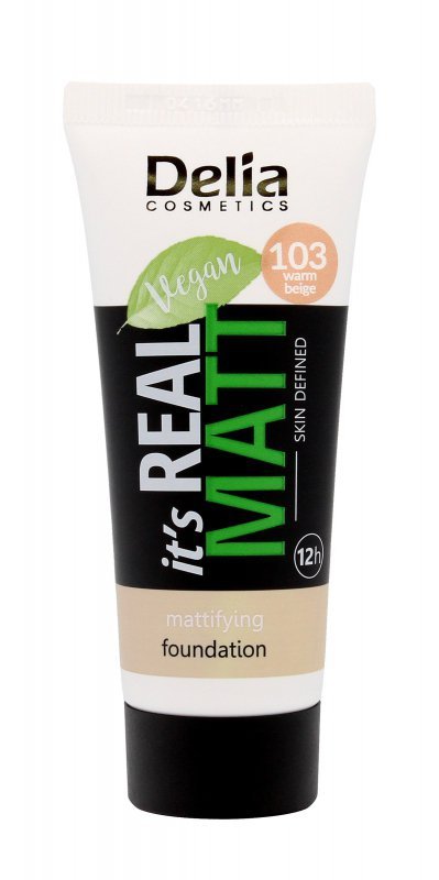 DELIA It`s Real Matt Podkład matujący odżywczo-nawilżający 103 Warm Beige 30 ml