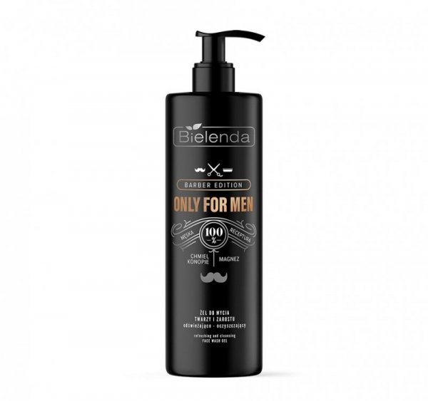 Bielenda Only for Men Barber Edition Żel do mycia twarzy i zarostu odświeżająco-oczyszczający 190g