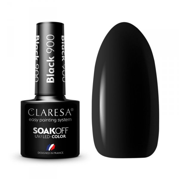 CLARESA Lakier hybrydowy do paznokci BLACK - 900  5g