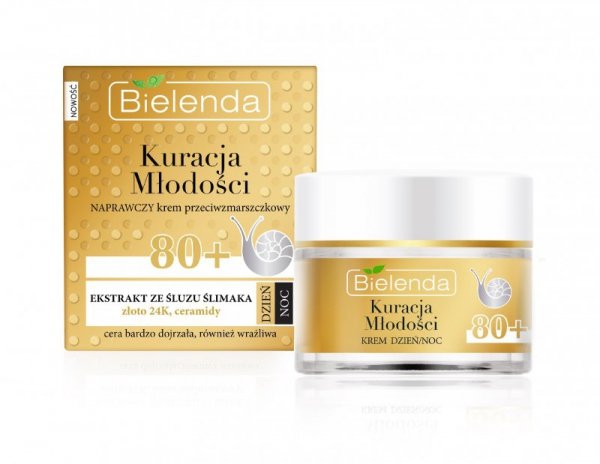 Bielenda Kuracja Młodości 80+ Naprawczy krem przeciwzmarszczkowy na dzień i noc  50ml