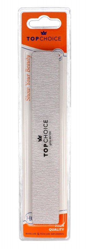 Top Choice Pilnik do paznokci 2-funkcyjny 80/100 prostokątny 18cm  1szt