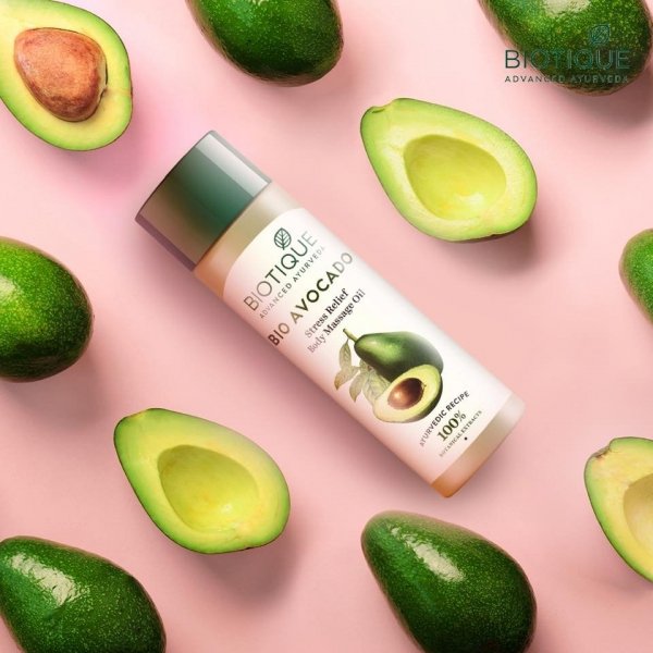 Массажное масло для тела Biotique Bio Avocado для снятия стресса